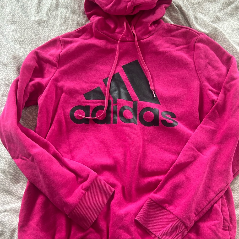 adidas Hot Pink Hoodie with Black Logo